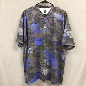 Greater Half‎ Mens XL Camo Performance Polo Shirt Gray Blue GH